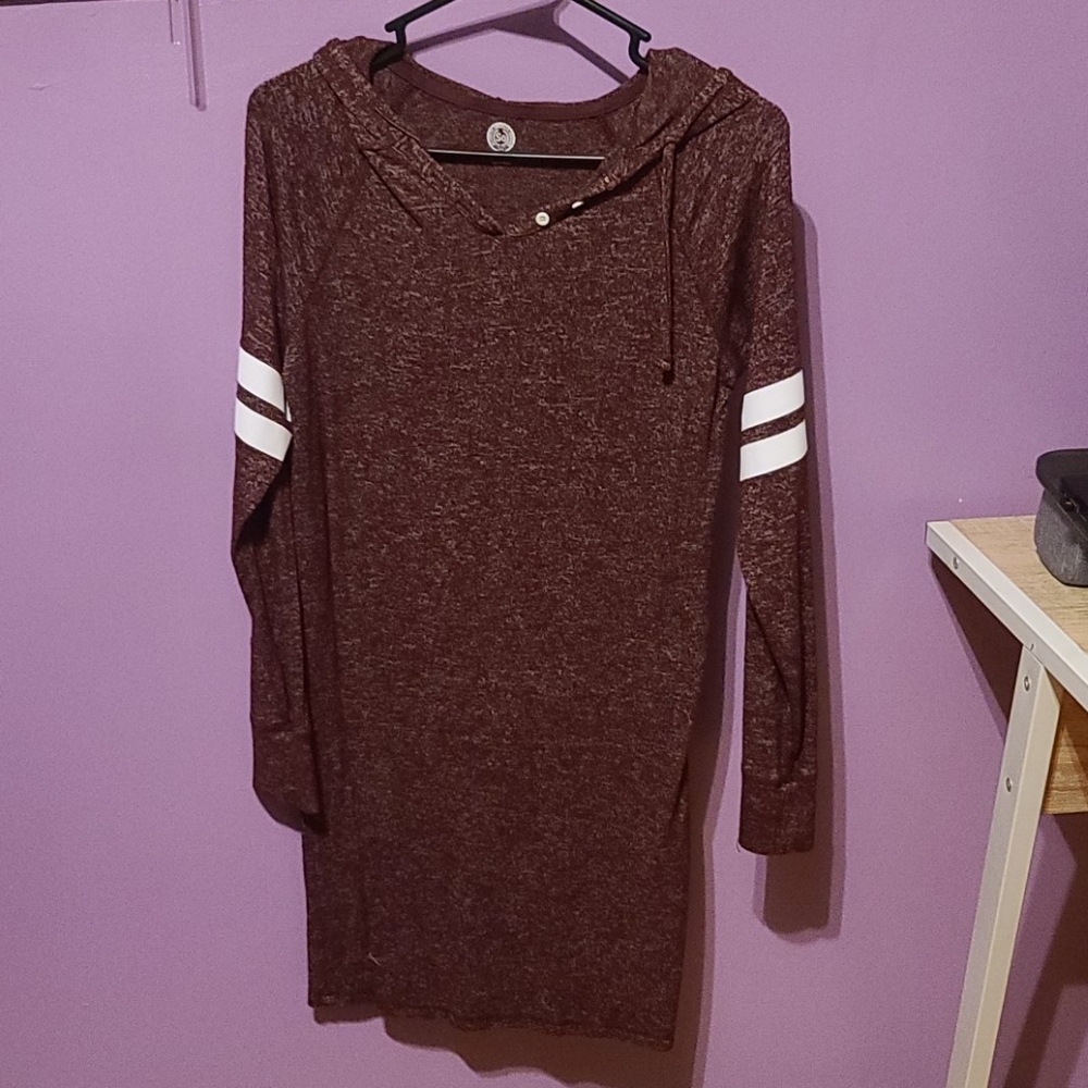 Medium SO dress. Long sleeve and hooded